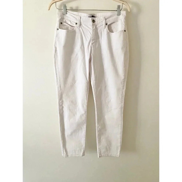 Eileen Fisher Pants Women’s 6 Organic Cotton White Jeans - Picture 1 of 8